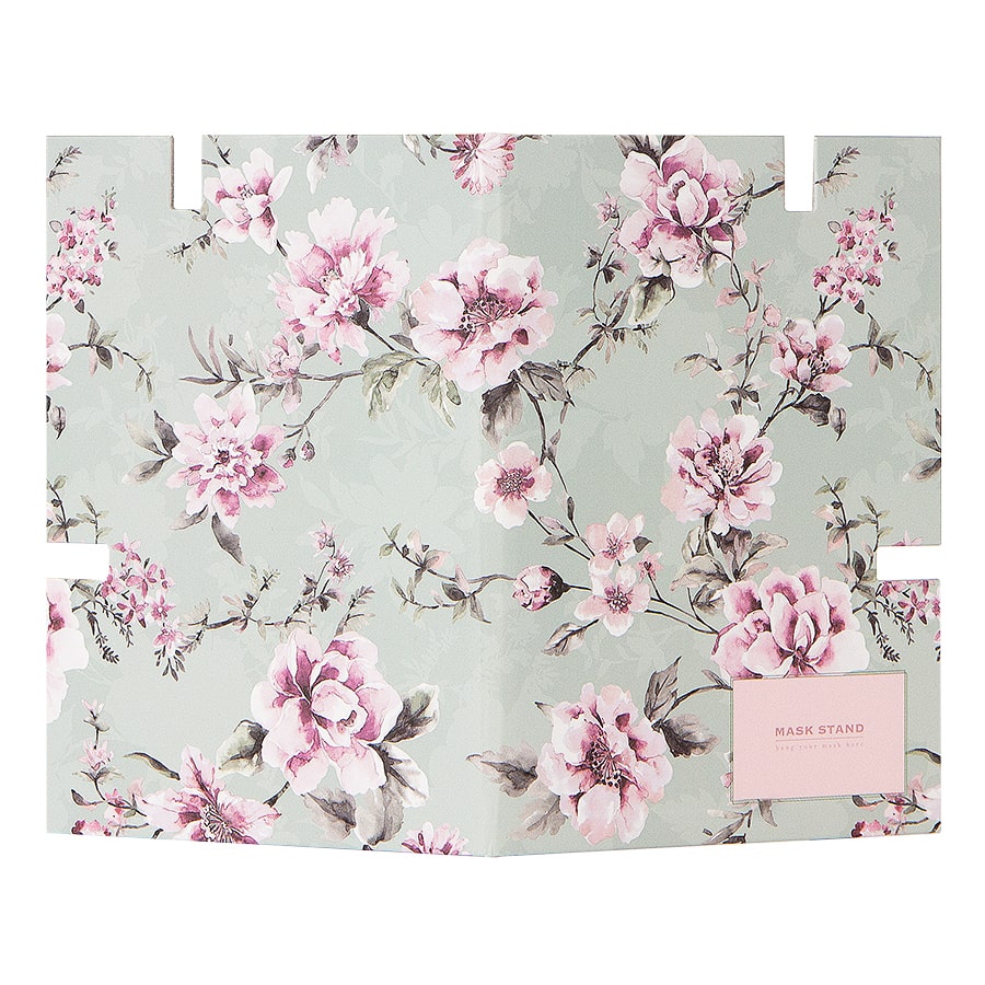 紙製マスクスタンド　フローラル　4580039175024　マスク置き場　MS-002　身だしなみチェックのミラー..