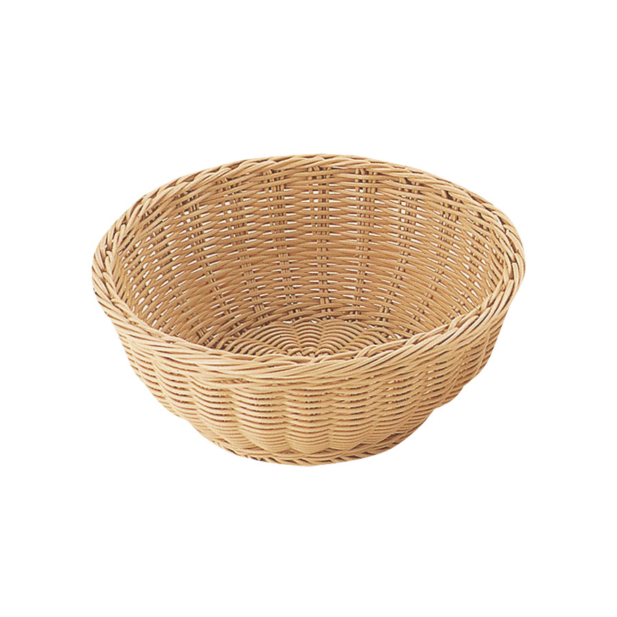 PPラタン 丸型バスケット 21型 アイボリー RO-205-IV　01020521【籠 カゴ 食器洗浄機対応 衛生的 カフェ レストラン ホテル 調理器具 プロ仕様 オシャレ】