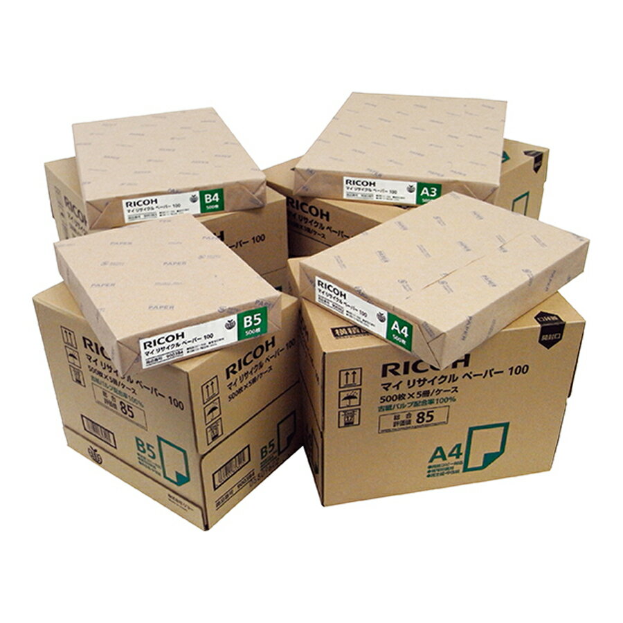 コピー用紙　A3 1箱1500枚入　リコー マイリサイクルペーパー100　インクジェットプリンタ用紙　レーザープリンタ用紙　900381