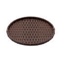 PPラタン 丸型 浅ざる 濃茶 40型 RT-400-DB 010DRT40 直径400xH30mm【竹風 籠 カゴ 食器洗浄機対応 衛生的 和カフェ 天ぷら 和菓子 和食 調理器具 プロ仕様 生鮮・鮮魚・青果・精肉にも!】
