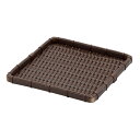 PPラタン 角型 浅ざる 濃茶 30型 OT-300-DB 010DOT30 300x300xH30mm【竹風 籠 カゴ 食器洗浄機対応 衛生的 和カフェ 天ぷら 和菓子 和食 調理器具 プロ仕様 生鮮・鮮魚・青果・精肉にも!】