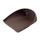 PPラタン 箕(み) 濃茶 45型 DP-450-DB 010DDP45 450x450xH180mm【竹風 籠 カゴ 食器洗浄機対応 衛生的 和カフェ 天ぷら 和菓子 和食 調理器具 プロ仕様 生鮮・鮮魚・青果・精肉にも!】
