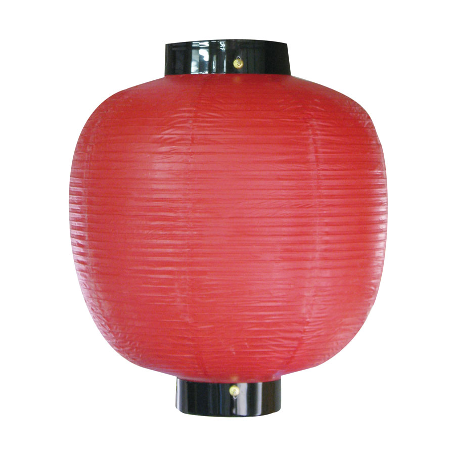 Rakuten - 尺八丸ちょうちん　赤無地　φ550xH670mm　※ビニール製　9059【提灯・ちょうちん用ソケット・祭り・社寺・飲食店提灯】