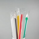 タピオカストロー(片先斜め) 10mm×19cm フィルム梱包 100本入り20箱(2000本) 赤・黄・緑・黒・クリア 【テイクアウト・イベント・業務用・お祭...