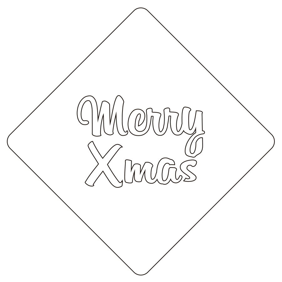 クリスマスステンシル MerryXmas2 カフェアートステンシル　LAS-0091　ラテ・アー...