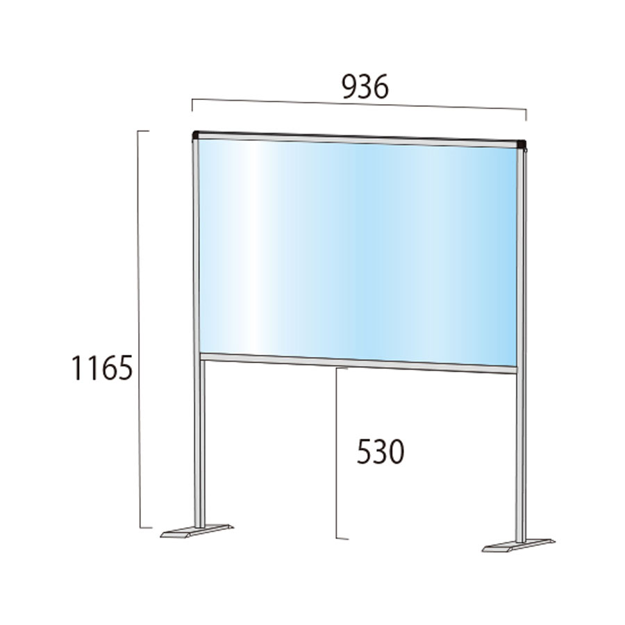 パーテーションスタンド・ハイ 600x900mmハイ （仕切り板） ※受注生産品 ※北海道・沖縄・離島 送料別途　HBPH600x900　※代引き不可商品　飲食店用・店舗用・オフィス用ウイルス対策(3)