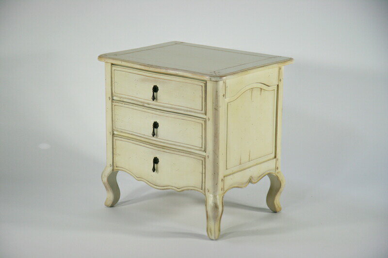 送料無料 アンティーク調 3段 チェスト サイドテーブル ホワイト 約W65×約D49.5×約H65.5(cm) クラシック調 レトロ調 木製 花台 ナイトテーブル サイドチェスト キャビネット タンス 完成品 三段 猫脚 おしゃれ 収納 家具 インテリア 寝室 リビング cantiquef31wh [3]