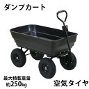 送料無料 ダンプカート 空気タイヤ 最大積載重量約250kg 積載容量約125L キャリーカート キャリートラック マルチカート ガーデンカート キャンプカート リアカー 台車 大型タイヤ 園芸 アウトドア ガーデニング 畑 ガーデン 牽引 ワゴン 土 砂 農業 黒 dcartc35airbk