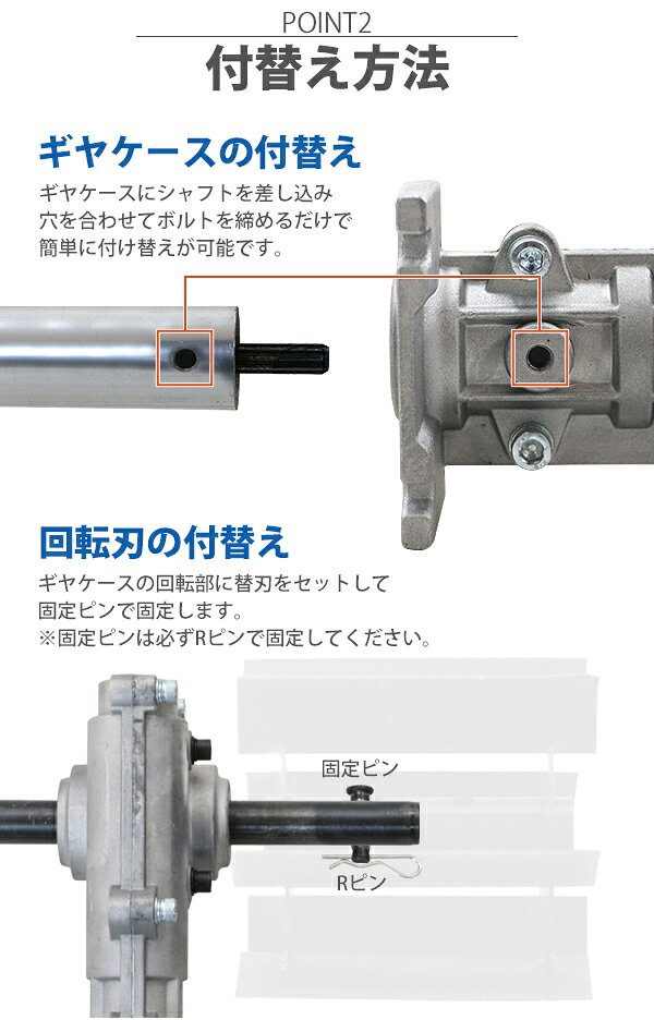 アッタの送料無料 替刃 専用ギヤケース付き 耕幅約36cm 約360mm 筒型 ロール型 耕運機 耕す 農耕 耕うん 耕うん機 小型 家庭用 家庭菜園 農業用品 農業機械 園芸機械 溝切り 草削り 土ほぐし ガーデン ガーデニング 園芸 農業 畑 庭 sbladepk｜アングル2