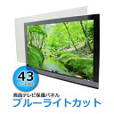 送料無料 ブルーライトカット 液晶テレビ保護パネル 43インチ UVカット 約横970×奥行30×高さ565mm 眼に優しい テレビガード アクリル板 キャスト製法 43型 紫外線 クリア 保護パネル 液晶保護パネル テレビ 保護 tvpnuvnoml3mm43v