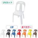 送料無料 ガーデンチェアー 1脚 UVカット 選べる7カラー 耐荷重150kg ポリプロピレン製 PP 軽量で持ち運び簡単 水抜き穴 ガーデンファニチャー ガー...