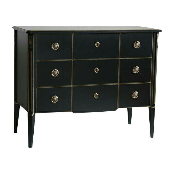 樂天商城 - 送料無料 新品 ブラックロココ サイドボード 3段チェスト F6104BG