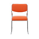 送料無料 2脚セット ミーティングチェア 会議イス 会議椅子 スタッキングチェア パイプチェア パイプイス パイプ椅子 オレンジ 3