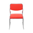 送料無料 新品 ミーティングチェア 会議イス 会議椅子 スタッキングチェア パイプチェア パイプイス パイプ椅子 5脚セット レッド 3