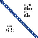 送料無料 チェーン 線径約8mm 使用荷重約2.5t 約2500kg 約2m G100 ハイグレードモデル 鎖 くさり 吊り具 チェーンスリング スリングチェー...