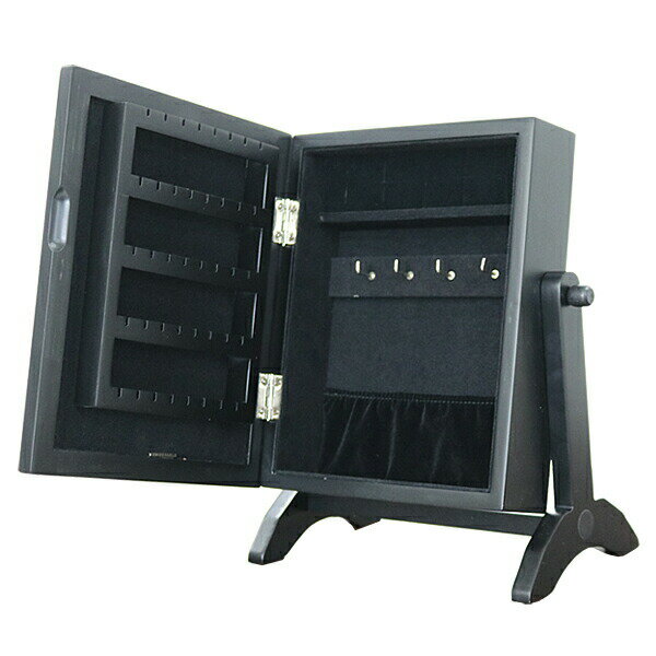 鏡 インテリア ジュエリー収納ミラー(コンパクトタイプ) 収納スタンドミラー アクセサリー収納ミラー ジュエリー収納ケース 収納付きミラー ジュエリー収納卓上ミ...