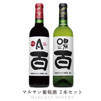 日本ワイン 送料無料 【マルサン葡萄酒2本セット】（ 720ml×2本 ）ワインセット 赤ワイン 白ワイン 甲州ワイン 山梨 国産 贈答 贈り物 手土産 ワイン Japanese wine