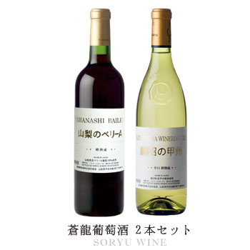 日本ワイン 送料無料 蒼龍葡萄酒【赤・白 飲み比べ 2本セット】（ 720ml×2本 ）ワインセット 甲州ワイン 赤ワイン 白ワイン 国産 山梨ワイン 贈り物 贈答 手土産 ワイン Japanese wine