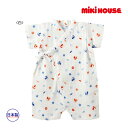 ミキハウス正規販売店/ミキハウス　mikihouse　（ベビー）まり・さかな柄　甚平オール〈SS（50-60cm）、S（60-70cm）、M（70-80cm）〉