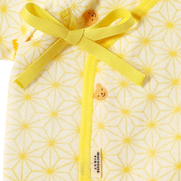 ●期間限定P11倍●取り寄せ商品●ミキハウス ベビー mikihouse　ピュアベール天使のはぐ　麻の葉柄*ニットガーゼ短肌着(50cm・60cm) 3