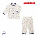 【期間限定P11倍】ミキハウス正規販売店/ミキハウス　mikihouse　ベースボール柄 タック天竺素材の前開き長袖パジャマ（80cm-140cm）