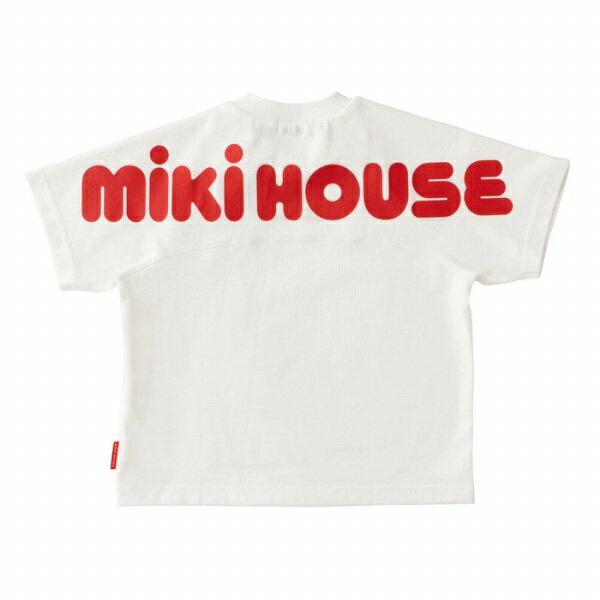 ●期間限定P11倍●再値下●30％OFFセール●ミキハウス　mikihouse　バックロゴ　半袖Tシャツ(80・90・100・110・120・130・140・150）男の子　女の子　シンプル　綿100％　天竺素材　おそろい　親子ペア　リンクコーデ　プレゼント　ギフト　アウトレット