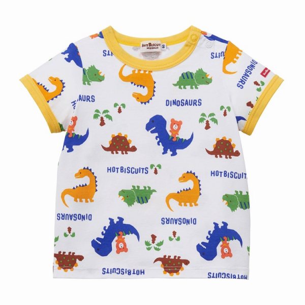 ●期間限定P11倍●30％OFFセール●ミキハウス　ホットビスケッツ　mikihouse　半袖Tシャツ(80・90・100・110・120）子ども服　幼児　保育園　幼稚園　キッズ　男の子　女の子　ビーンズくん　くま　恐竜　カジュアル　アウトレット