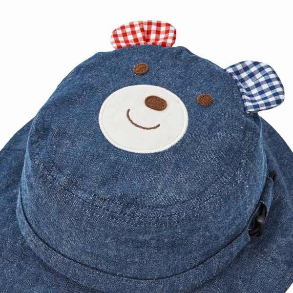 ●期間限定P11倍●ミキハウス　ホットビスケッツ　mikihouse　デニム クロッシェ ハット 帽子 （ 46cm 48cm 50cm 52cm ）赤ちゃん ベビー 幼児 0歳 1歳 2歳 3歳 4歳 女の子 男の子 あご紐付き 綿100 UVカット