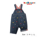 ●30日〜P11倍●ミキハウス ホットビスケッツ mikihouse 7分丈 オーバーオール(S(70-80)・M(80-90)・L(90-100)・LL(10...