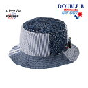 ●15日〜P11倍●取り寄せ商品●ミキハウス ダブルビー mikihouse ペーズリーパッチワーク×ダンガリー素材 リバーシブル 帽子 ハット ( 44cm ...