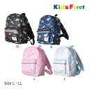 【期間限定P11倍】キッズフォーレ　Kids Foret　恐竜・ユニコーン総柄撥水加工リュック　通園バッグ（L・LL）