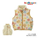 ●30日〜P11倍●ミキハウス ホットビスケッツ mikihouse くま 総柄 裏ボア フリース リバーシブル ベスト(80・90・100・110・120)防...