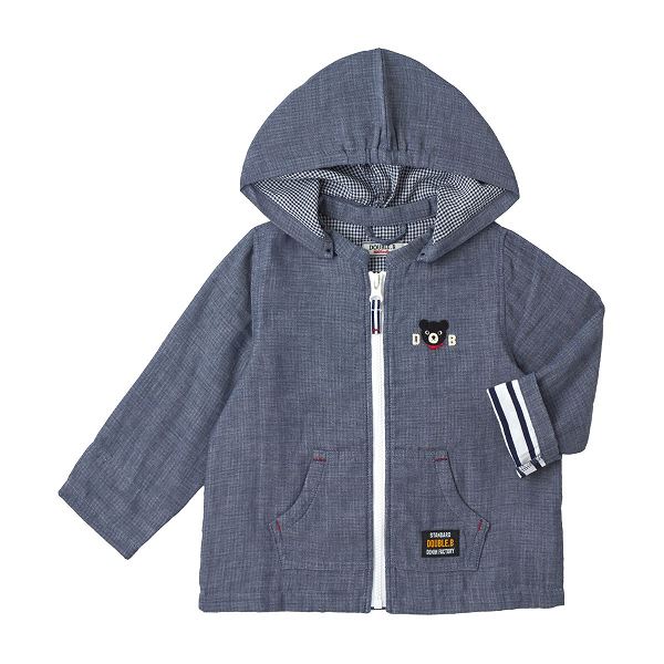 ●期間限定P11倍●取り寄せ商品●30％OFFセール●ミキハウス　ダブルビー　mikihouse　薄手素材 ワンポイント刺繍 フード取り外し パーカー(90・100・110・120・130・140）アウトレット セール 紫外線対策 2