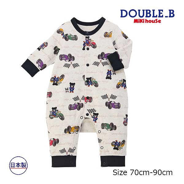 乐天商城 - ●期間限定P11倍● 取り寄せ商品● ミキハウス ダブルビー mikihouse DBレーシング 総柄 カバーオール 男の子（ 70 80 90 ）ベビー 赤ちゃん 子ども服 ギフト プレゼント 秋冬