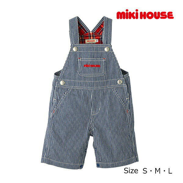19日〜2000円クーポン有★ミキハウス　mikihouse　7分丈　オーバーオール　(S(70-80)・M(80-90)・L（90-100））子ども服　赤ちゃん　ベビー　幼児　保育園　幼稚園　男の子　女の子　1歳誕生日プレゼント　お出かけ