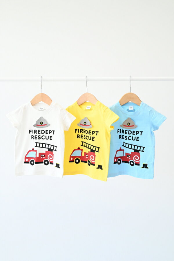 チークルーム cheek room 消防車 Tシャツ ( 80 90 100 110 120 130 ) 子ども服 男...