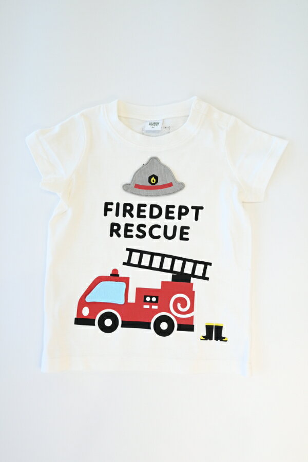 チークルーム cheek room 消防車 Tシャツ ( 80 90 100 110 120 130 ) 子ども服 男...
