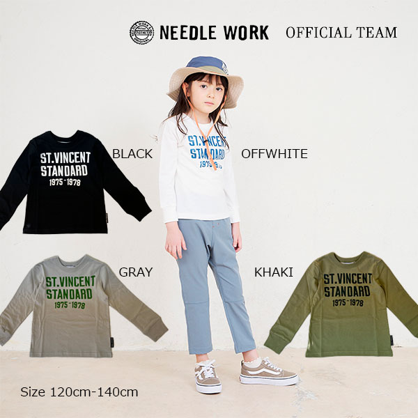 Rakuten - ●30%OFFセール●ニードルワーク（NEEDL WORK）OFFICIAL TEAM　ヴィンセント　ロゴ　プリント　長袖　Tシャツ(130・140）　アウトレット