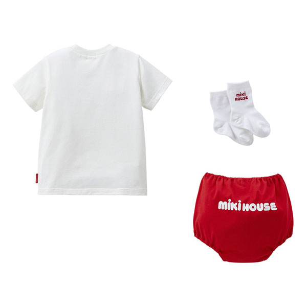 ミキハウス　mikihouse　半袖Tシャツセット　BOX付き　ギフトセット　日本製 正規品（フリー(70-80cm)）赤ちゃん ベビー 出産祝い 1万円 男の子 女の子 シンプル かわいい 3