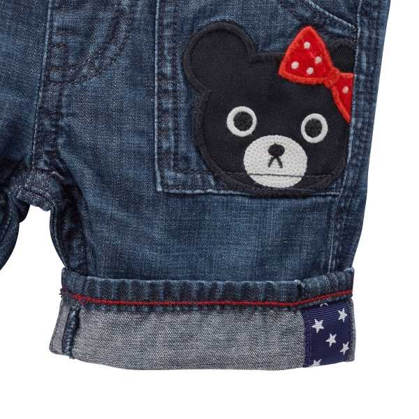 ●50％OFFセール●ミキハウス　ダブルビー　mikihouse　6分丈デニムパンツ(70・80・90）子ども服　赤ちゃん　ベビー　幼児　保育園　幼稚園　男の子　女の子　お出かけ　半ズボン