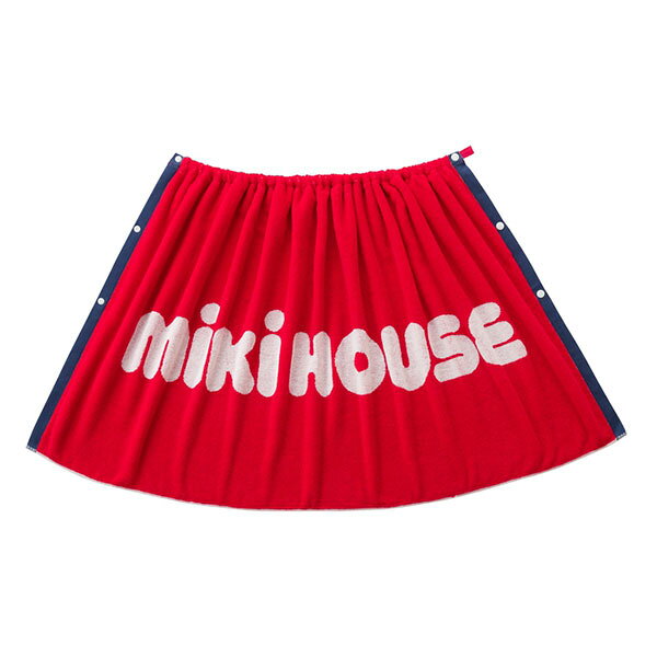 アタックワンの20日までP11倍★取り寄せ商品●ミキハウス　mikihouse　スナップ付き　ビーチタオル　プールタオル　巻きタオル　ラップタオル　着るタオル　子ども用　キッズ　スイミング　ボタン付き　バスタオル｜アングル2