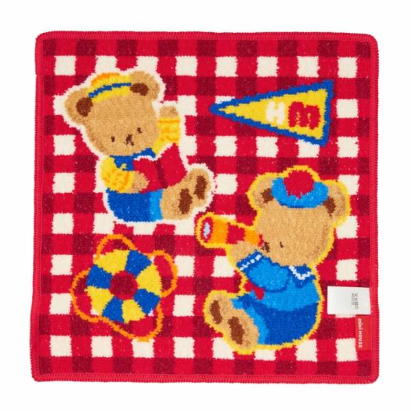 アタックワンの取り寄せ商品●ミキハウス mikihouse ハンドタオル シェニール織 ( 25×25cm ) 子ども用 ハンカチ ミニタオル プッチ— うさこ ミキハウスベア 綿100％ かわいい｜アングル3