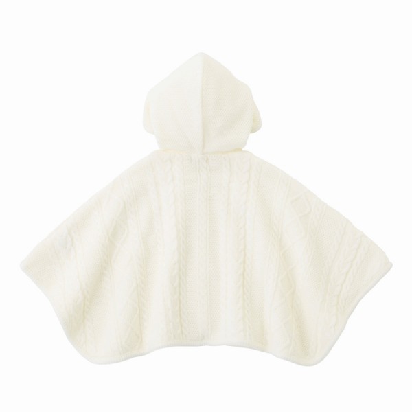 ミキハウス ベビー mikihouse　ケーブル編み　あったかニットケープ〈フリー(60cm-...
