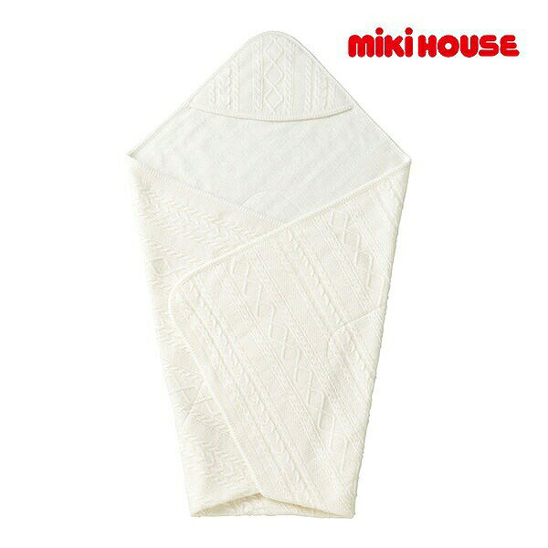 取り寄せ商品●ミキハウス　mikihouse　ミキハウスベビー 無撚糸ニットアフガン（おくるみ）赤ちゃん 新生児 男の子 女の子 出産準備 退院 お宮参り 通年 ギフト 日本製