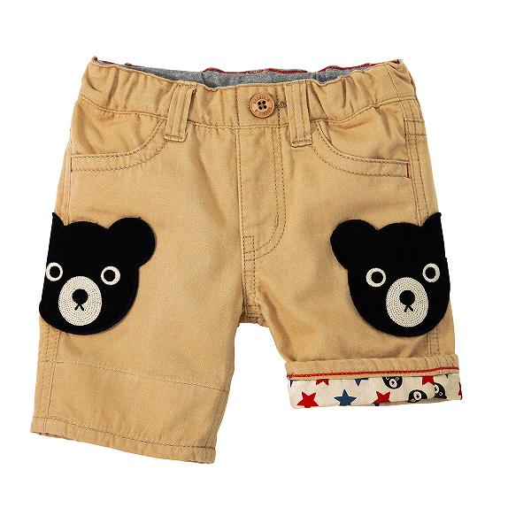 取り寄せ商品●30％OFFセール●ミキハウス　ダブルビー　mikihouse　ダブルワッペン付き6分丈パンツ(90・100・110・120・130）アウトレット セール 子ども服 男の子 ハーフパンツ デニム