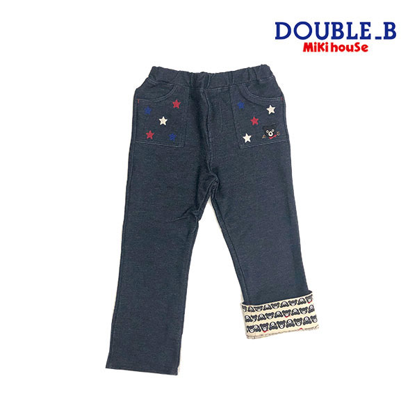 30％OFFセール●ミキハウス　ダブルビー　mikihouse　パンツ(100cm・110cm）アウトレット　パンツ　シンプル　くま　男の子　女の子