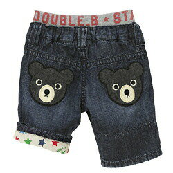 6/14-15限定クーポン有★●40％OFFセール●ミキハウス　ダブルビー　mikihouse　Bigフェイス＆プチ刺繍7分丈パンツ(80・90)子ども服　幼児　保育園　幼稚園　男の子　女の子　お出かけ　半ズボン