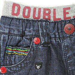 6/14-15限定クーポン有★●40％OFFセール●ミキハウス　ダブルビー　mikihouse　Bigフェイス＆プチ刺繍7分丈パンツ(80・90)子ども服　幼児　保育園　幼稚園　男の子　女の子　お出かけ　半ズボン