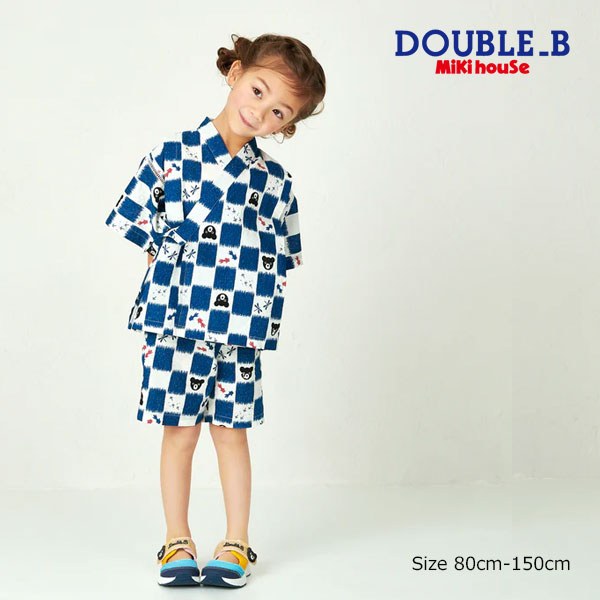 20日までP11倍★取り寄せ商品●ミキハウス　ダブルビー　mikihouse　甚平スーツ　( 80　90　100　110　120　130　140　150 )　甚平　幼児　キッズ　ジュニア　小学生　男の子　女の子　祭り
