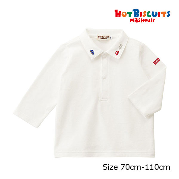 27日までP11倍★ミキハウス　ホットビスケッツ　mikihouse　長袖　ポロシャツ(70cm・80cm・90cm・100cm・110cm）